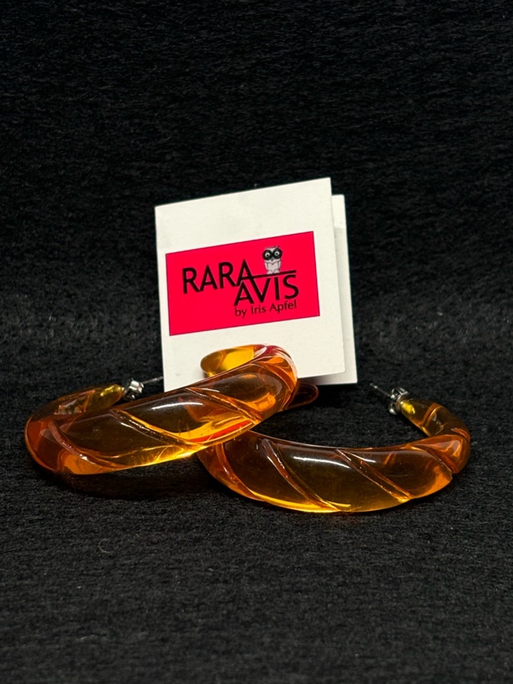 Rara Avis by Iris Apfel - Amber Hoop Earrings